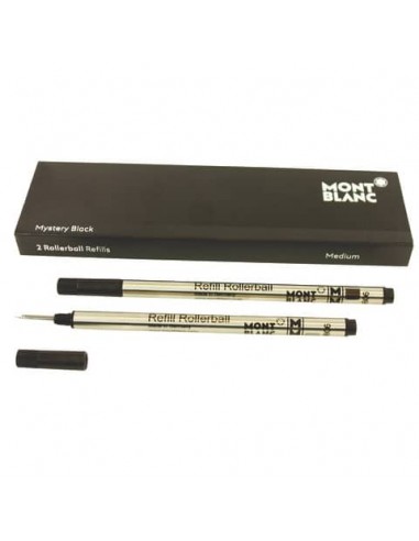 Refill per penne roller Montblanc punta media - nero - conf. 2 pezzi - MB128231