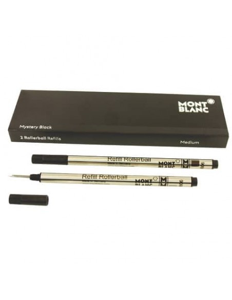 Refill per penne roller Montblanc punta media - nero - conf. 2 pezzi - MB128231