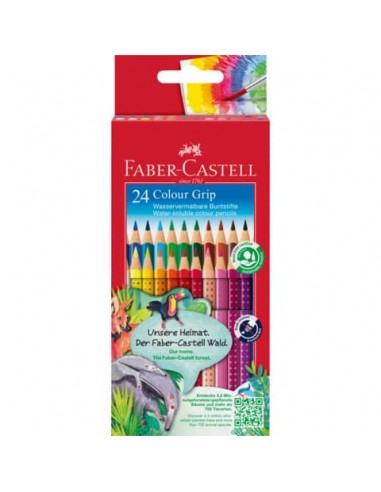 Matite colorate Faber-Castell Colour Grip  assortiti astuccio di cartone da 24 - 112424