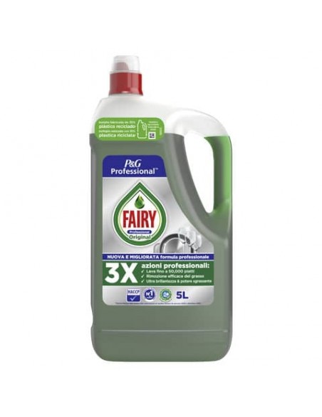 Detergente liquido per stoviglie Fairy Original verde - Flacone 5 L PG223
