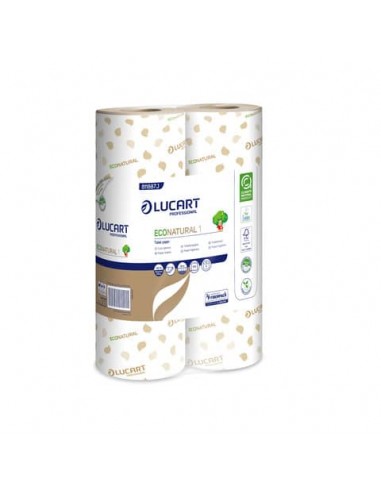 Carta igienica monofascettata Lucart Professional Econatural in Fiberpack 2 veli conf. 6 rotoli da 170 strappi avana
