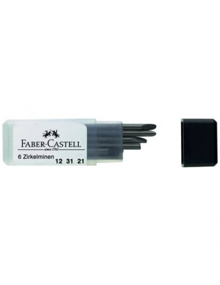 Astuccio 6 mine H per compasso Faber-Castell 2 mm - 123121