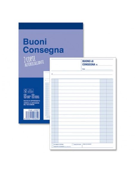 Blocco buoni di consegna O.C.L. 50x2 copie autoricalcanti - 15x20 cm conf. 5 blocchi - 0235N