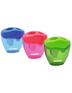 Temperamatite a 3 fori con serbatoio Nikoffice colori assortiti - 12NIK036