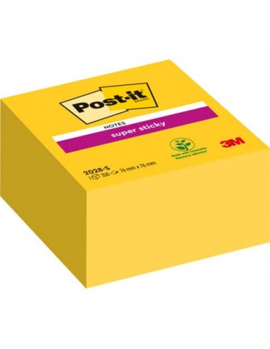 Foglietti riposizionabili Post-it® Cubo Super Sticky Notes 76x76 mm giallo oro 2028-S