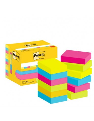 Foglietti riposizionabili Post-it® Notes Energy 51x38 mm neon assortiti conf. 12 blocchetti da 100 ff - 653-TFEN
