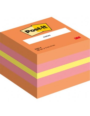 Foglietti riposizionabili colorati Post-it® Notes Minicubo 51x51 mm assortiti - 400 ff - 2051-P