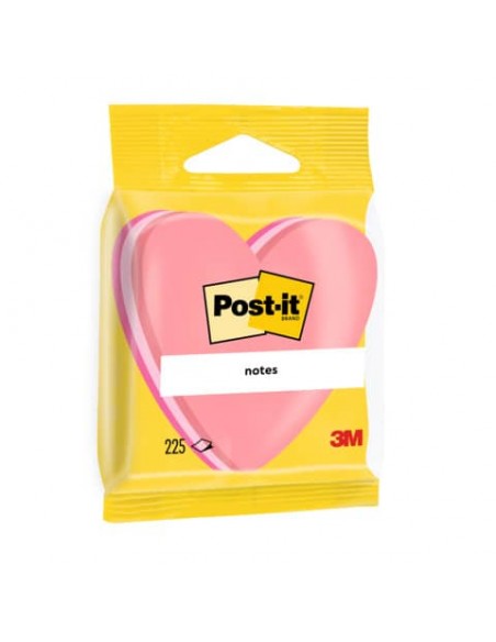 Foglietti riposizionabili colorati Post-it® Notes cubo sagomato cuore 225 ff - 2007H