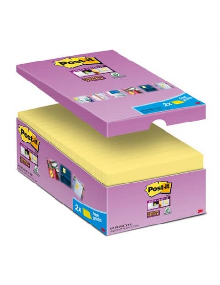 Foglietti Post-it® Notes Giallo Canary™ cf. 14 blocchetti + 2 gratis da 90 ff - 6655SSCY-VP16