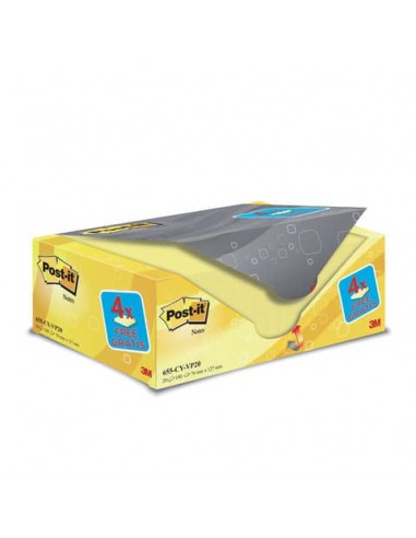 Foglietti riposizionabili Post-it® Notes giallo Canary™ 76x127 mm Value Pack 16+4 blocchetti GRATIS - 655-VP20