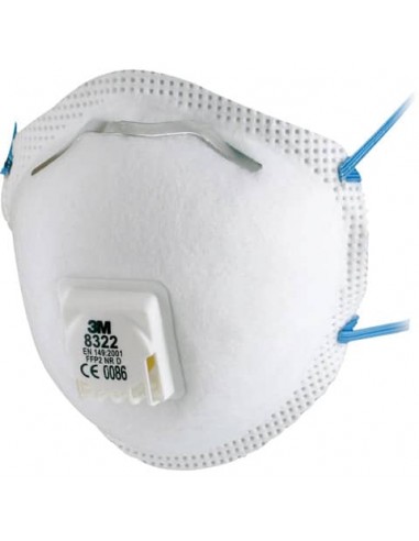 Respiratore monouso a conchiglia 3M 8300 Comfort FFP2 con valvola Conf. 10 pezzi - 8322