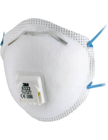 Respiratore monouso a conchiglia 3M 8300 Comfort FFP2 con valvola Conf. 10 pezzi - 8322