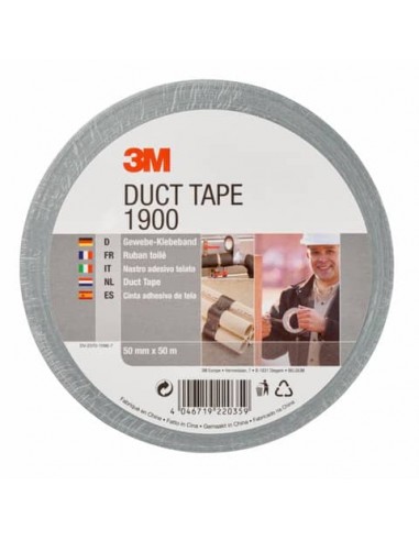 Nastro adesivo telato 3M Value Duct Tape 50 mm x 50 m argento 1900-A