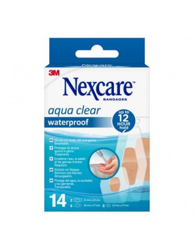 Cerotti Nexcare™ Aqua Clear 360° assortiti in 3 misure impermeabili - conf. 14 cerotti - N1214ASD01N