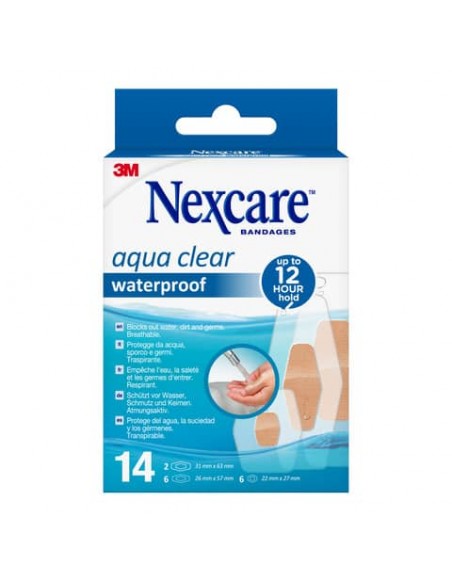 Cerotti Nexcare™ Aqua Clear 360° assortiti in 3 misure impermeabili - conf. 14 cerotti - N1214ASD01N
