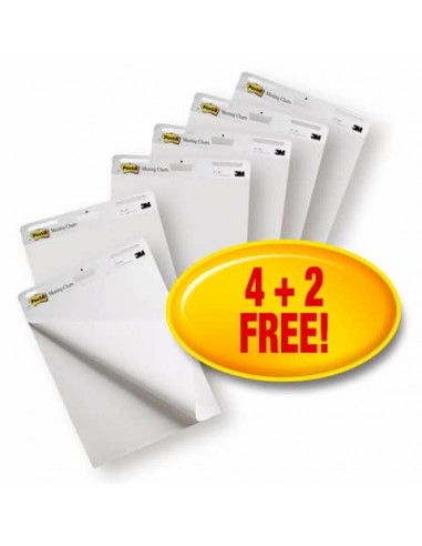 Blocchi da parete di 30 ff con adesivo rimovibile Post-it® Super Sticky bianco 63.5x77.5 cm 4 blocchi+2 omaggio 559 4+2