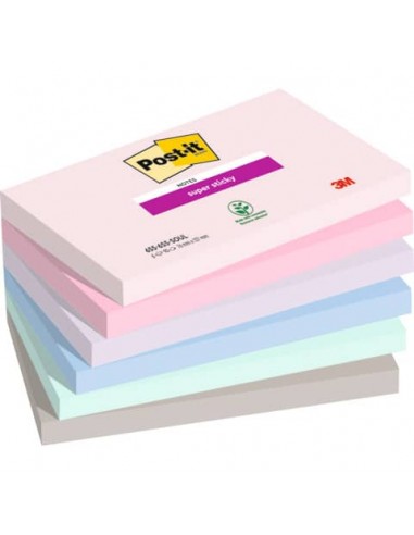 Foglietti Post-it® Super Sticky Soulful conf. 6 blocchetti da 90 ff - 76x127 mm - 655-6SS-SOUL