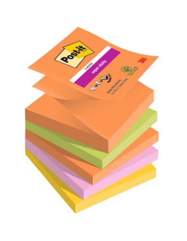 Ricariche di foglietti Post-it® Super Sticky Z-Notes Boost - conf. 5 blocchetti 90 ff 76x76 mm R330-5SS-BOOS
