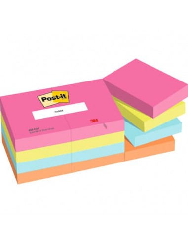 Foglietti Post-it® Popmistic - conf. 12 blocchetti da 100 ff - 38x51 mm - 653-pop