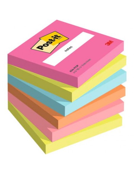 Foglietti Post-it® Popmistic - conf. 6 blocchetti da 100 ff - 76x76 mm - 654-pop
