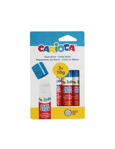 Blister colla stick Carioca 10 g - 3 pezzi - 42781