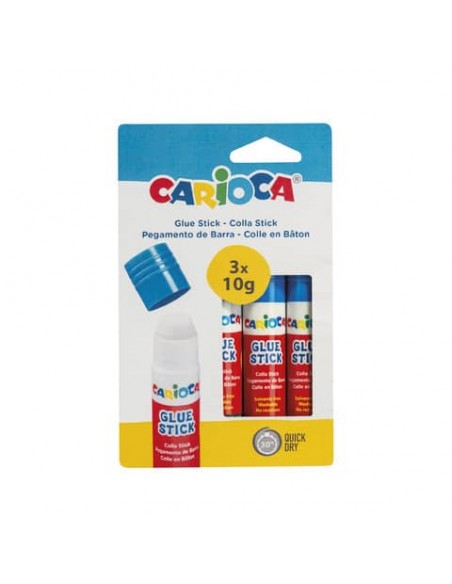 Blister colla stick Carioca 10 g - 3 pezzi - 42781