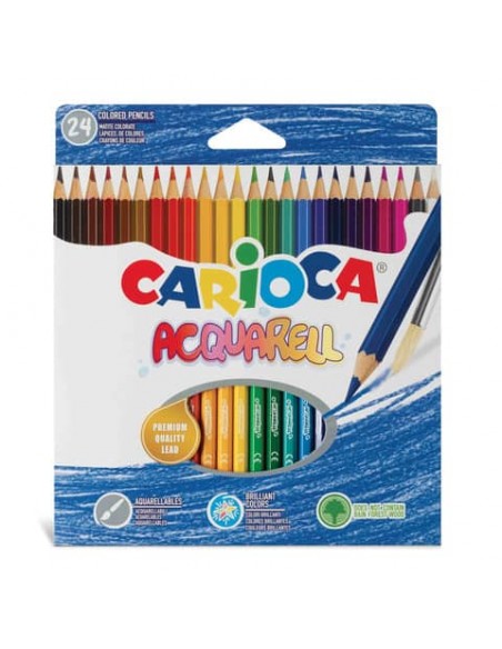 Matite colorate Carioca Acquarell conf. da 24 colori assortiti - 42858