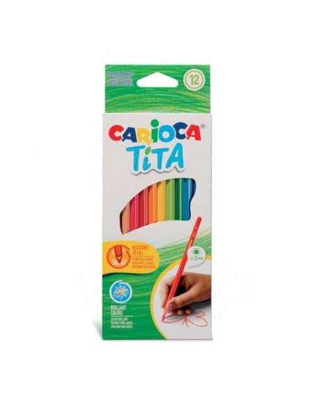 Matite colorate Carioca Tita Ø 3 mm - conf. da 12 colori assortiti - 42793