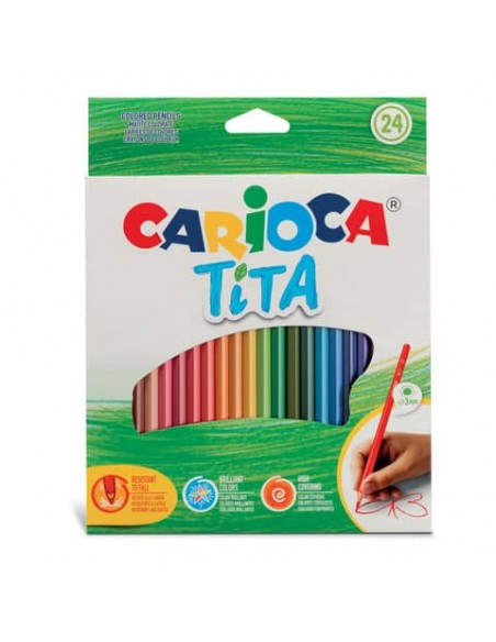 Matite colorate Carioca Tita Ø 3 mm - conf. da 24 colori assortiti - 42794