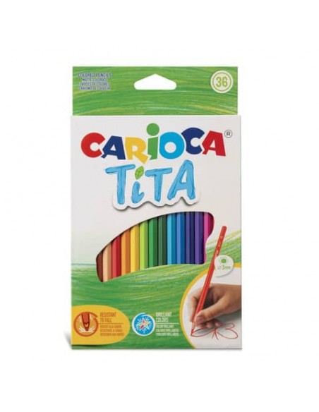 Matite colorate Carioca Tita Ø 3 mm - conf. da 36 colori assortiti - 42795