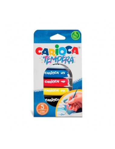 Tempera in tubetti Carioca 12 ml - conf. da 5 colori assortiti 40013