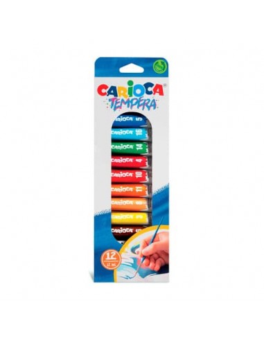 Tempera in tubetti Carioca 12 ml - conf. da 12 colori assortiti 40014