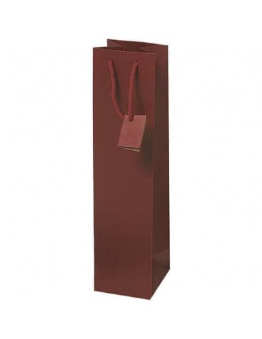 Borsa portabottiglie in carta Kraft Decoration bordeaux - 10x9x39 cm - conf. 10 pz - BCA334X