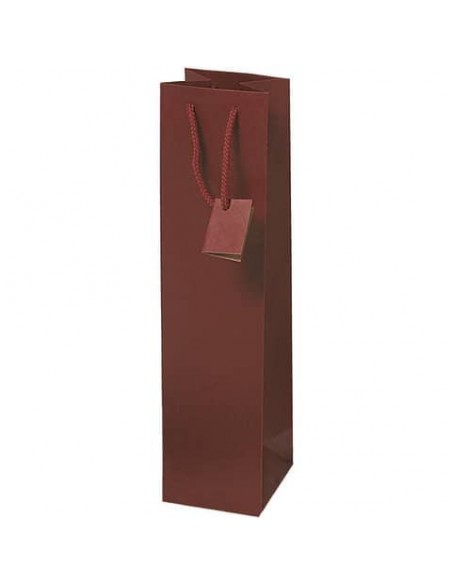 Borsa portabottiglie in carta Kraft Decoration bordeaux - 10x9x39 cm - conf. 10 pz - BCA334X