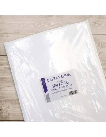 Carta velina 21 grammi Florio Carta ripiegata colore bianco - conf. 100 pezzi - 6266
