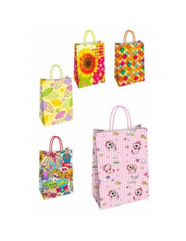Borsa shopper Florio Carta fantasie assortite - formato 26x12x35 cm - conf. 25 pz - 73198