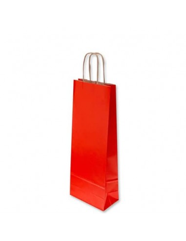 Borsa porta bottiglia Florio Carta colore rosso - formato 14x9x40 cm - conf. 25 pz - 72092