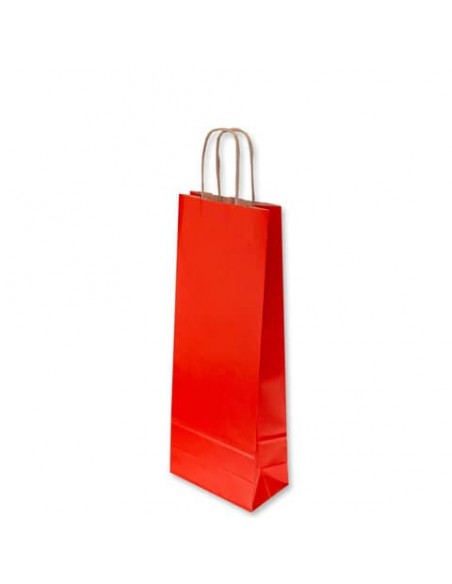 Borsa porta bottiglia Florio Carta colore rosso - formato 14x9x40 cm - conf. 25 pz - 72092