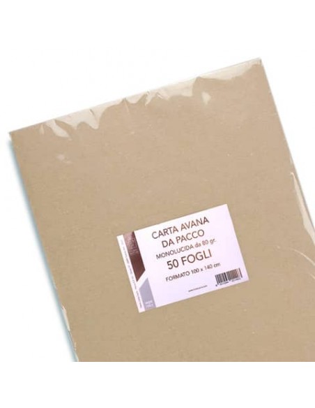 Carta da pacco Florio Carta ripiegata formato 100x140 cm - colore avana - conf. 50 pz - 1403_1