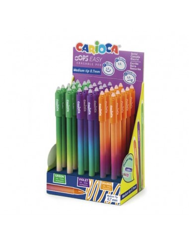 Espositore 30 penne cancellabili Carioca Oops Easy punta media 0
