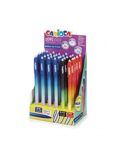 Espositore 30 penne cancellabili Carioca Oops Easy punta media 0
