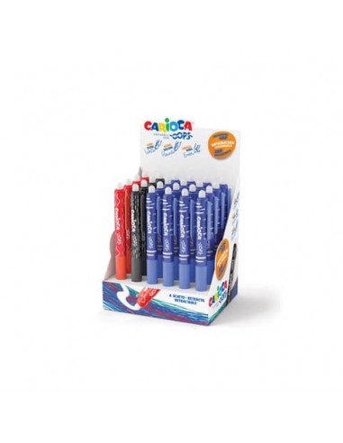 Espositore 24 penne a scatto cancellabili Carioca OOPS inchiostro termosensibile M 0