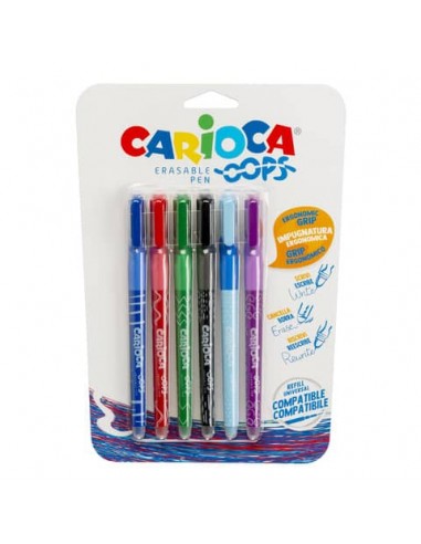 Penne cancellabili Carioca OOPS con inchiostro termosensibile 0