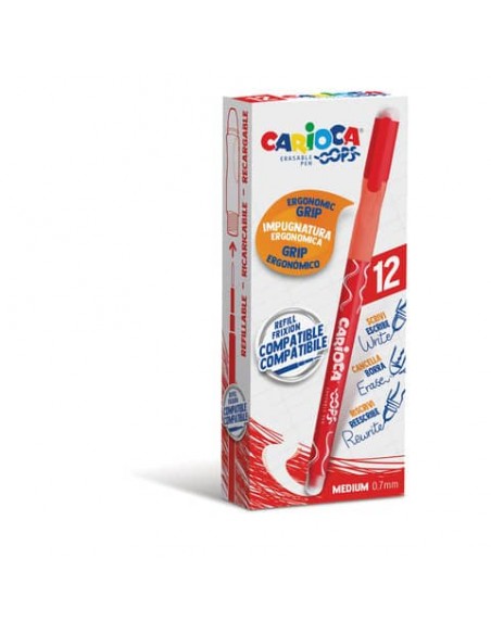 Penne cancellabili Carioca OOPS con inchiostro termosensibile M 0