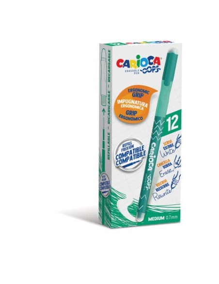 Penne cancellabili Carioca OOPS con inchiostro termosensibile M 0