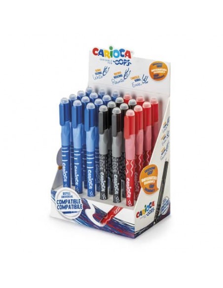 Espositore 24 penne cancellabili Carioca OOPS con inchiostro termosensibile M 0