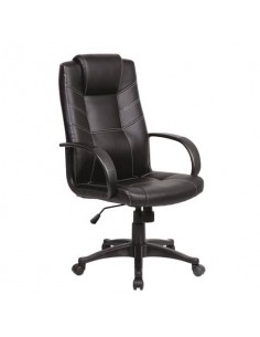 Poltrona direzionale nera ecopelle con braccioli Office Products Corsica 23023341-05