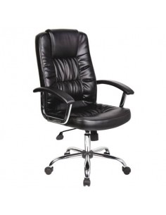 Poltrona direzionale nera ecopelle con braccioli Office Products Cyprus 23023361-05