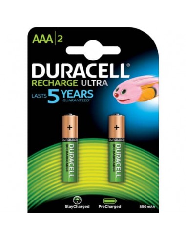 Pile Duracell Mini Stilo AAA in blister da 2 pile ricaricabili DU76