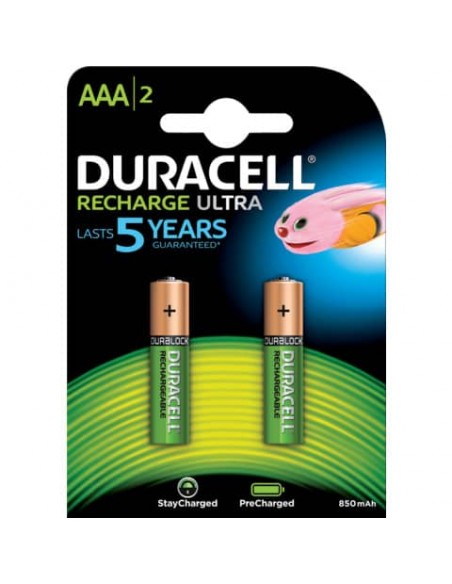 Pile Duracell Mini Stilo AAA in blister da 2 pile ricaricabili DU76